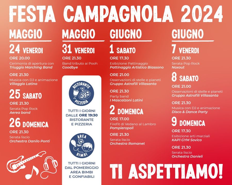 Programma Festa Campagnola 2024