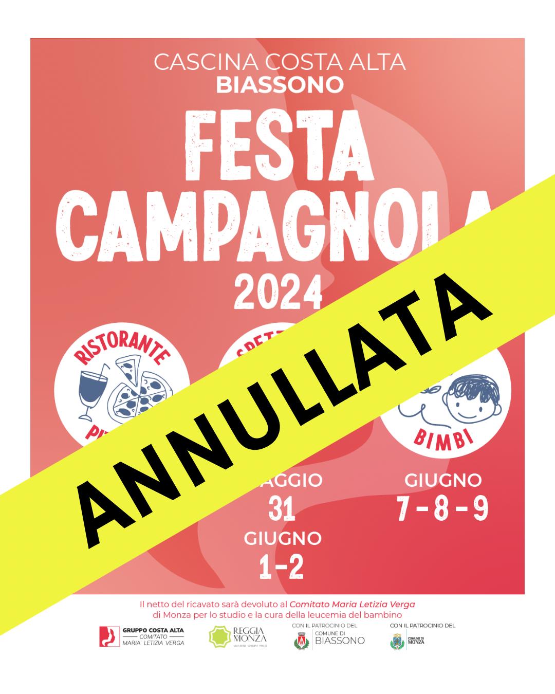 Annullamento Festa Campagnola 2024